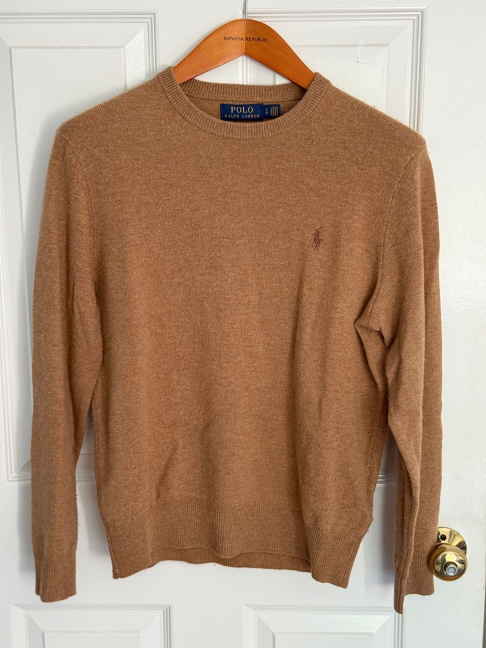 Polo by Ralph Lauren Camel Crewneck 100% Merino Wool  Sweater - Classic Knit